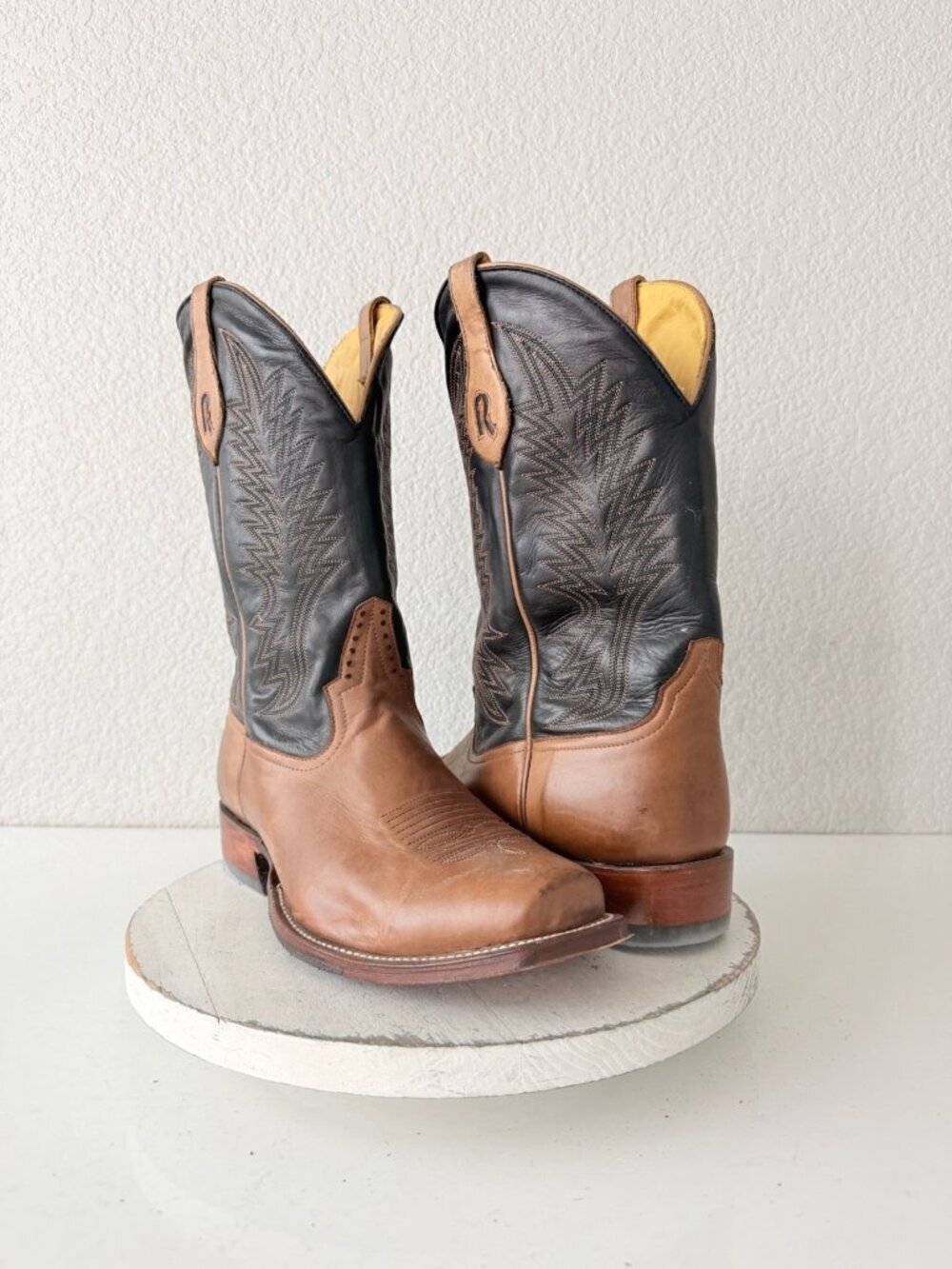 Rod Patrick Mens Cowboy Boots Brown Leather Western Blunt Toe Size 10.5EEEEE
